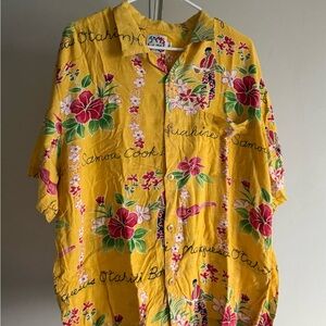Jams World Shirt Hawaiian Mens Large Tropical Floral Vintage